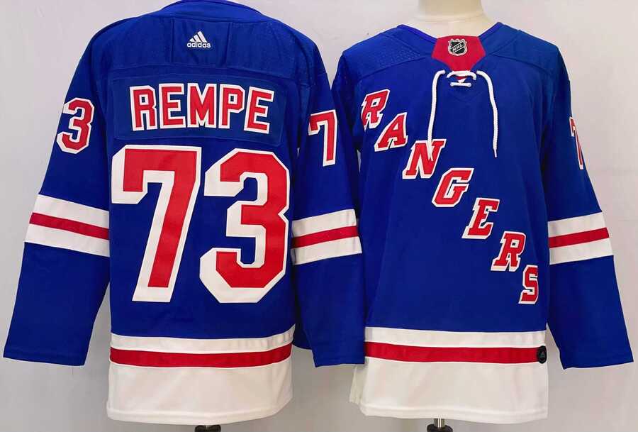 Mens New York Rangers #73 Matt Rempe Royal Stitched Jersey->->NHL Jersey